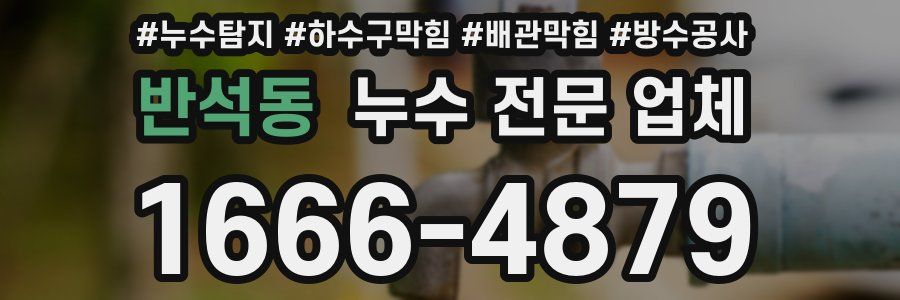 반석동 누수 전문 업체