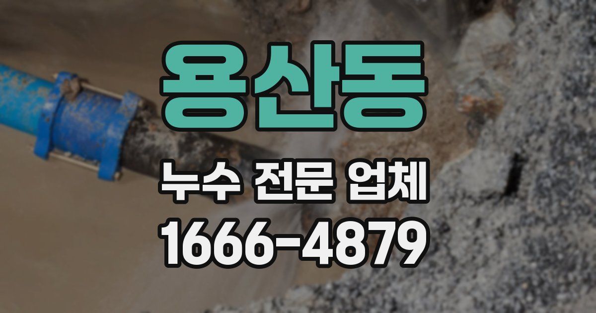 용산동 누수 전문 업체
