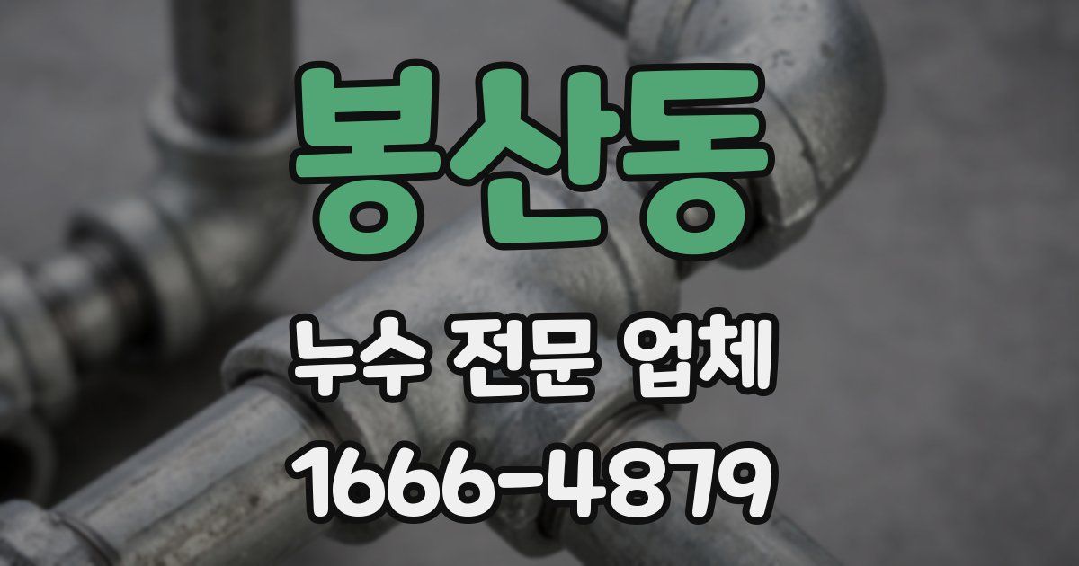 봉산동 누수 전문 업체