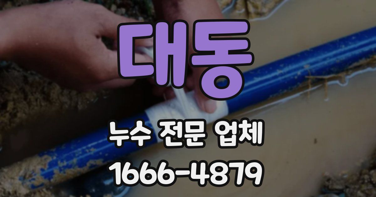 대동 누수 전문 업체