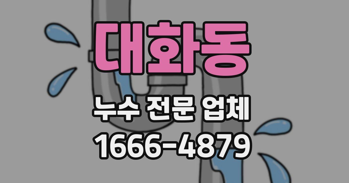 대화동 누수 전문 업체