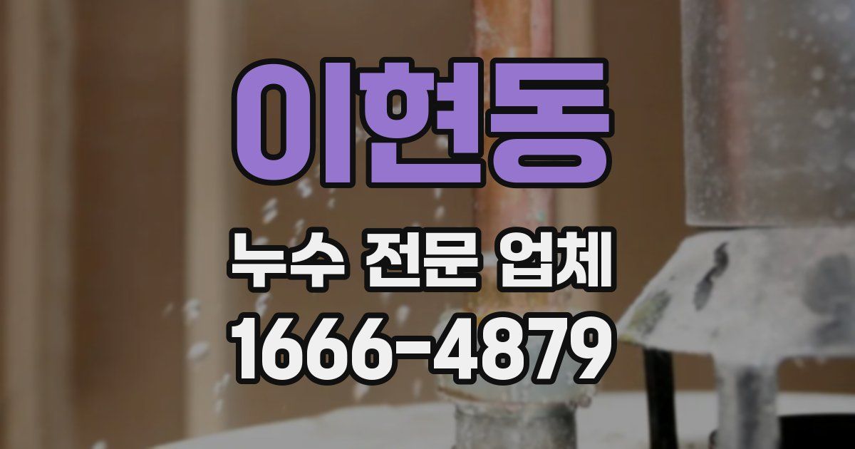 이현동 누수 전문 업체
