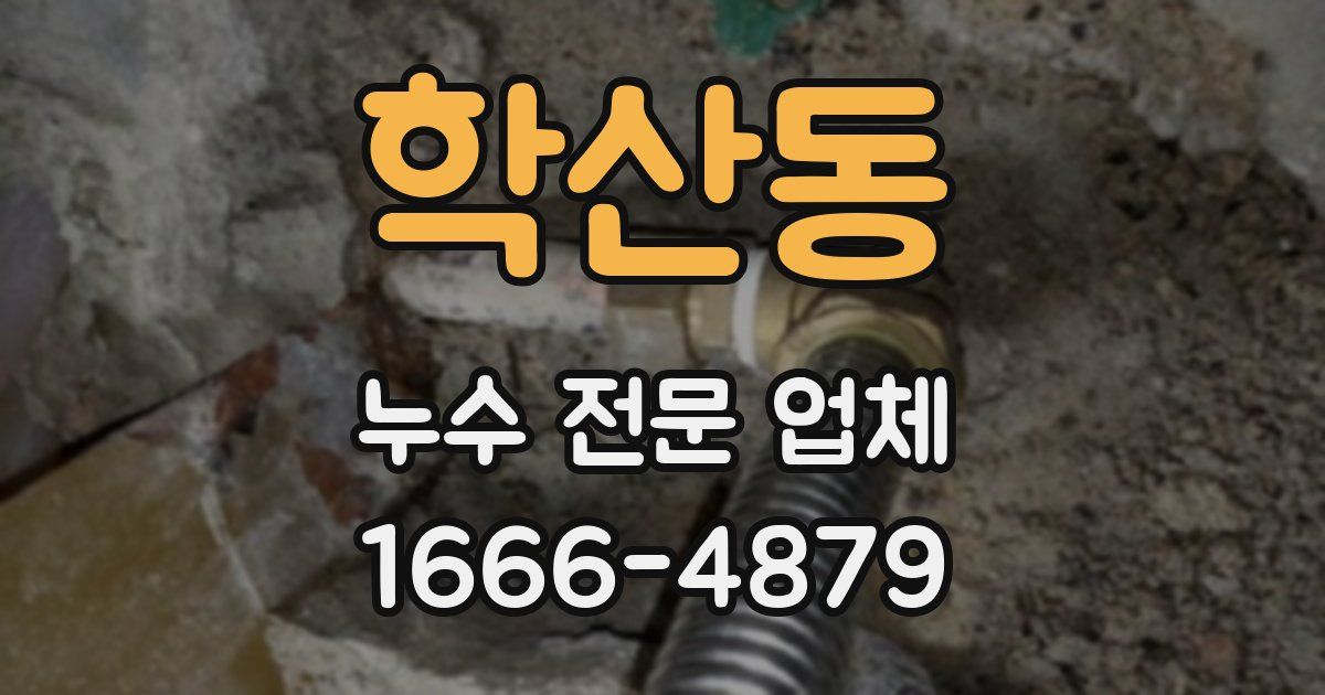 학산동 누수 전문 업체