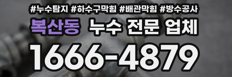 복산동 누수 전문 업체