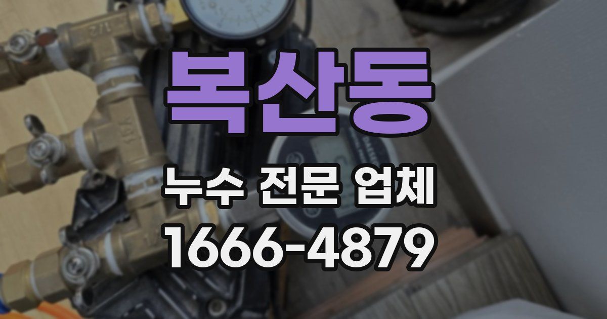 복산동 누수 전문 업체