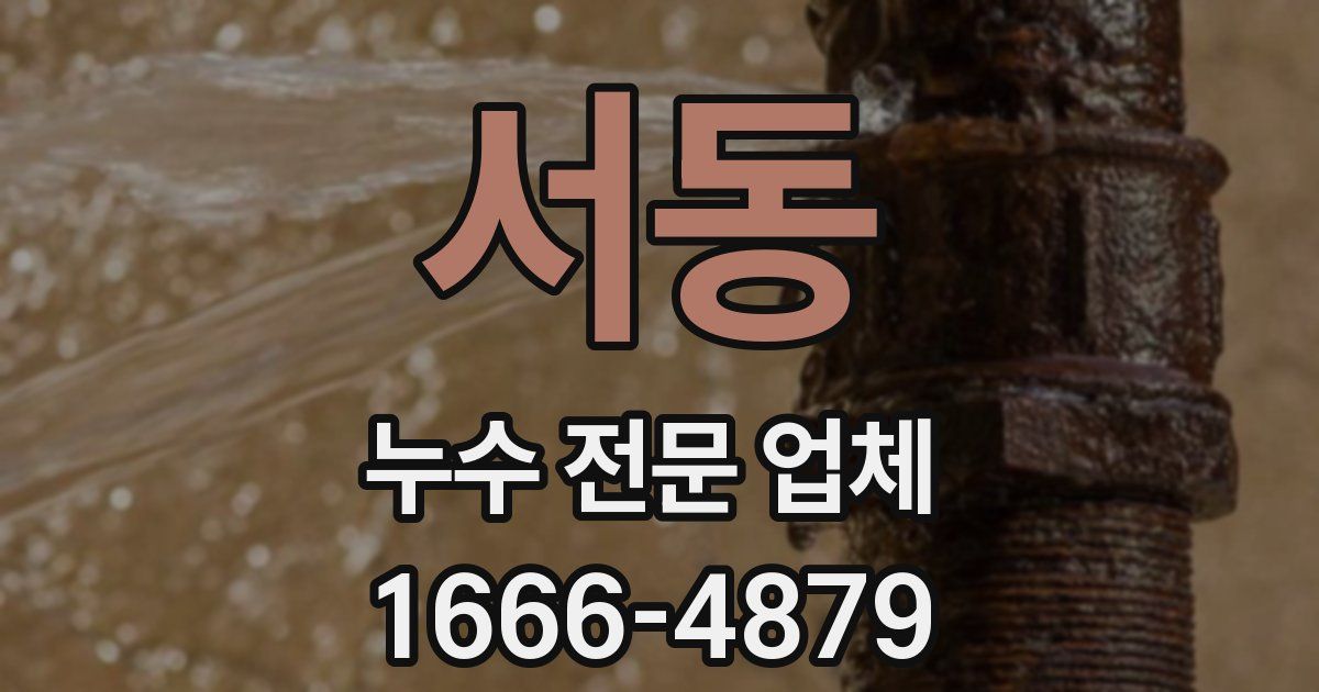 서동 누수 전문 업체