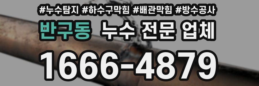 반구동 누수 전문 업체