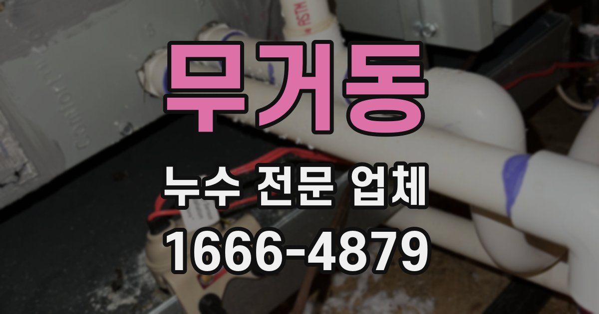 무거동 누수 전문 업체