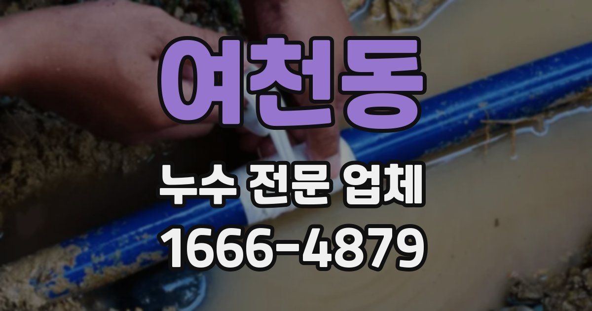여천동 누수 전문 업체