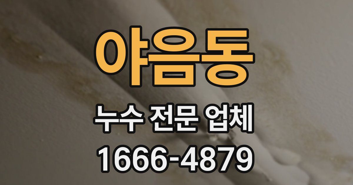 야음동 누수 전문 업체