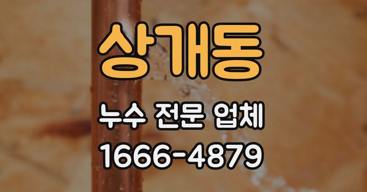 상개동 누수 전문 업체