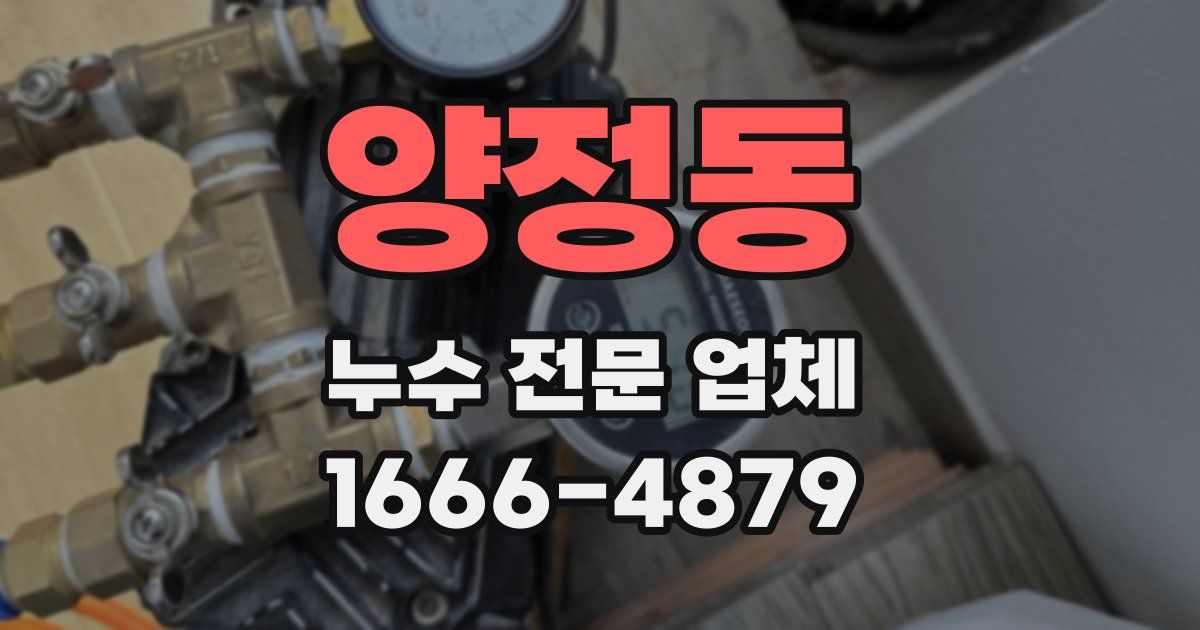 양정동 누수 전문 업체