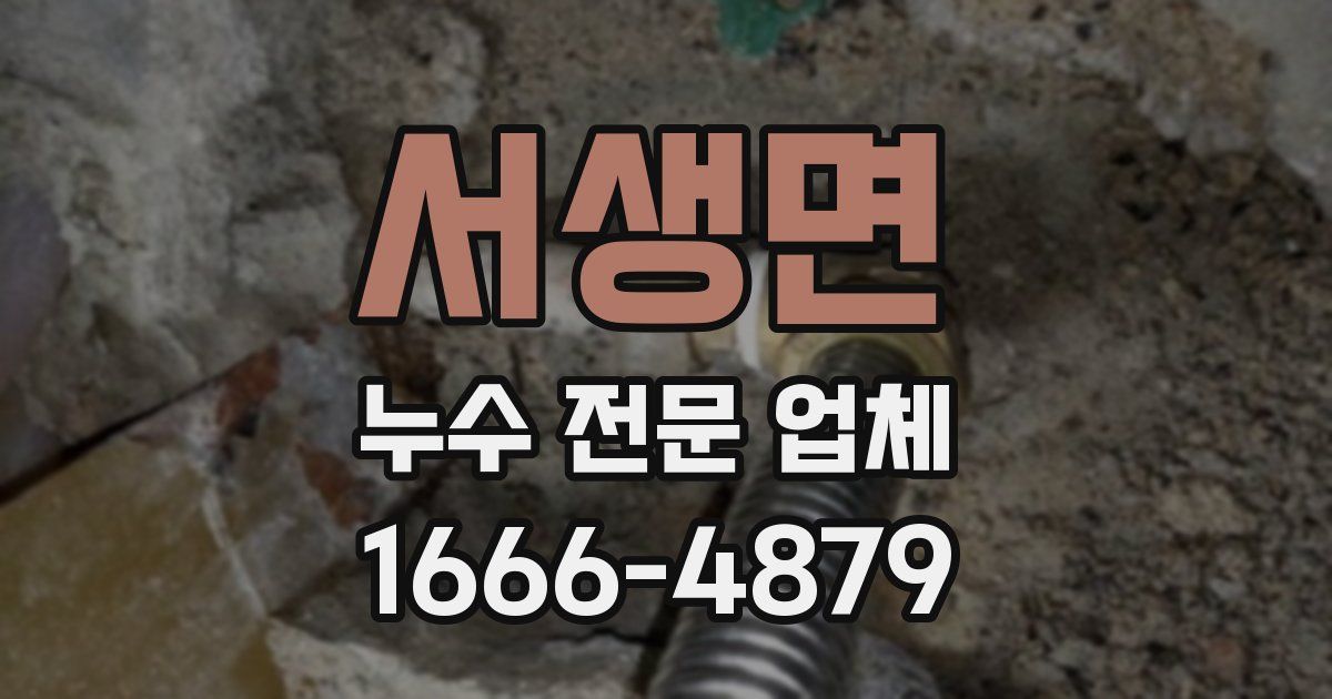 서생면 누수 전문 업체