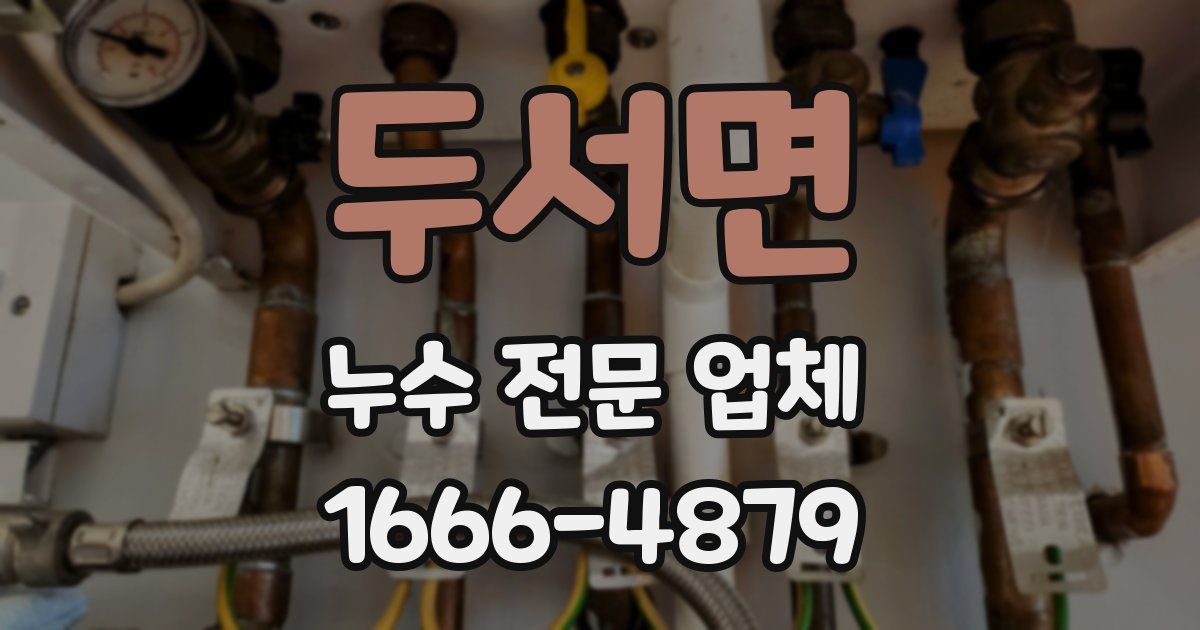 두서면 누수 전문 업체