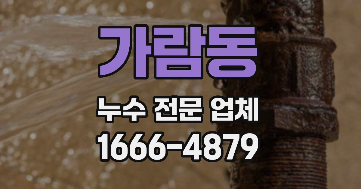 가람동 누수 전문 업체