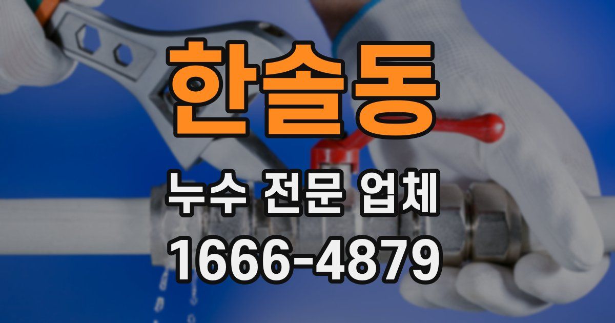 한솔동 누수 전문 업체
