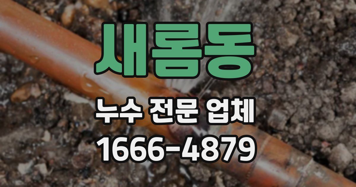 새롬동 누수 전문 업체