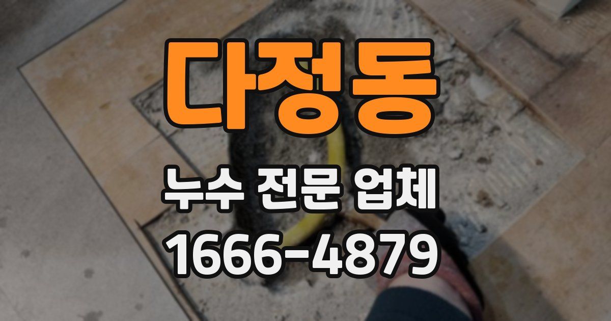 다정동 누수 전문 업체