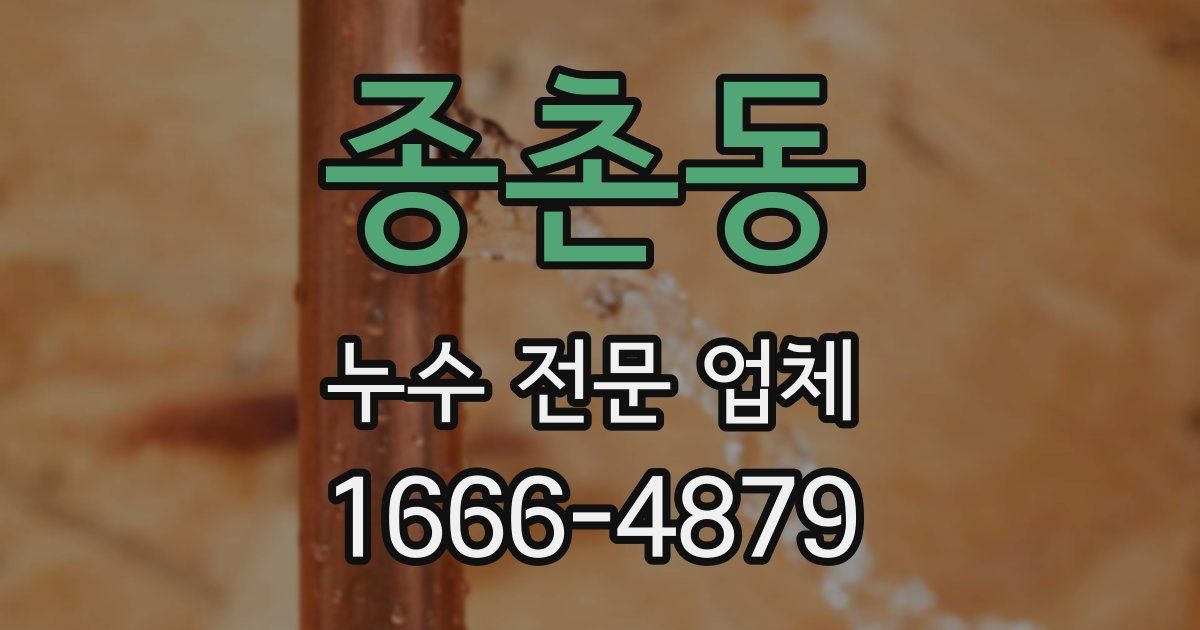 종촌동 누수 전문 업체