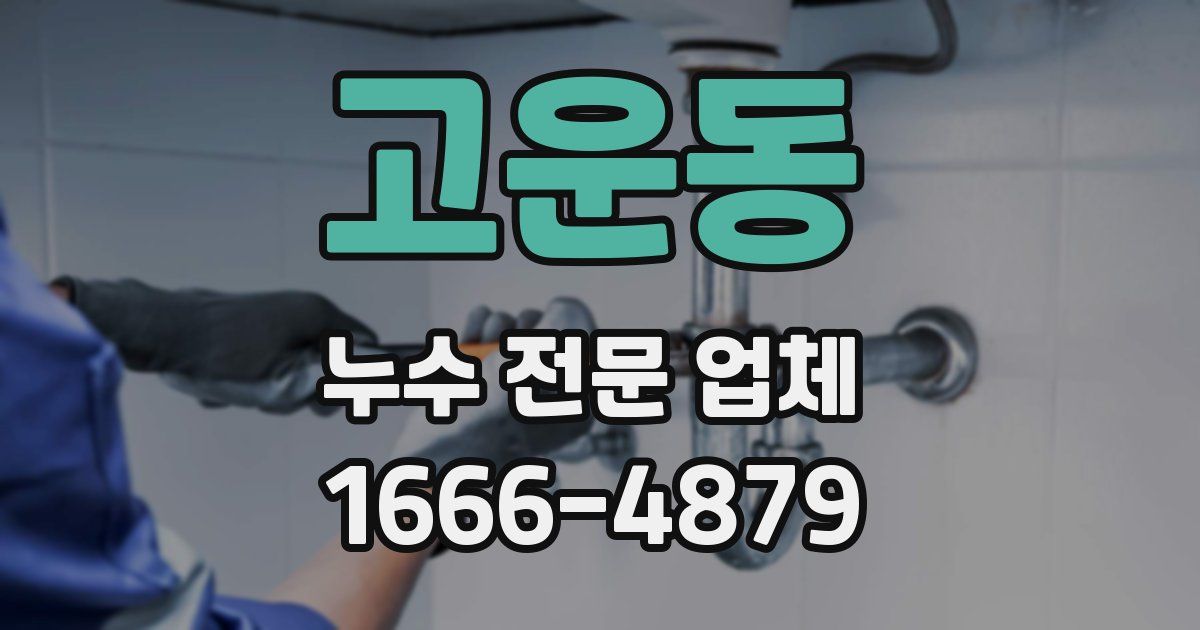 고운동 누수 전문 업체