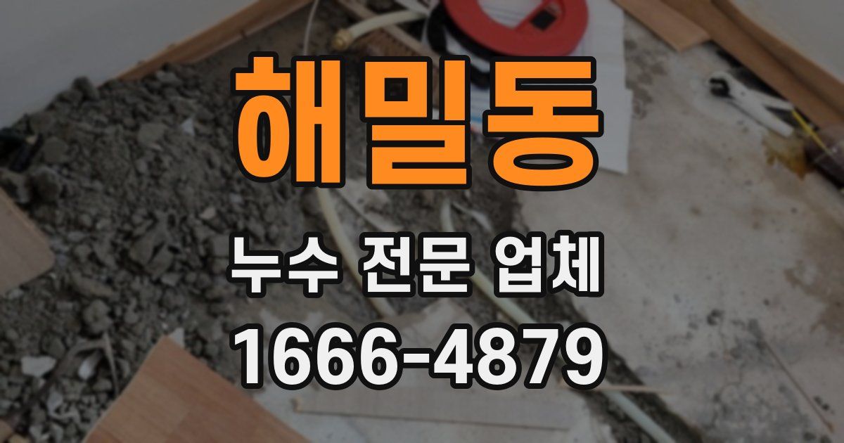 해밀동 누수 전문 업체