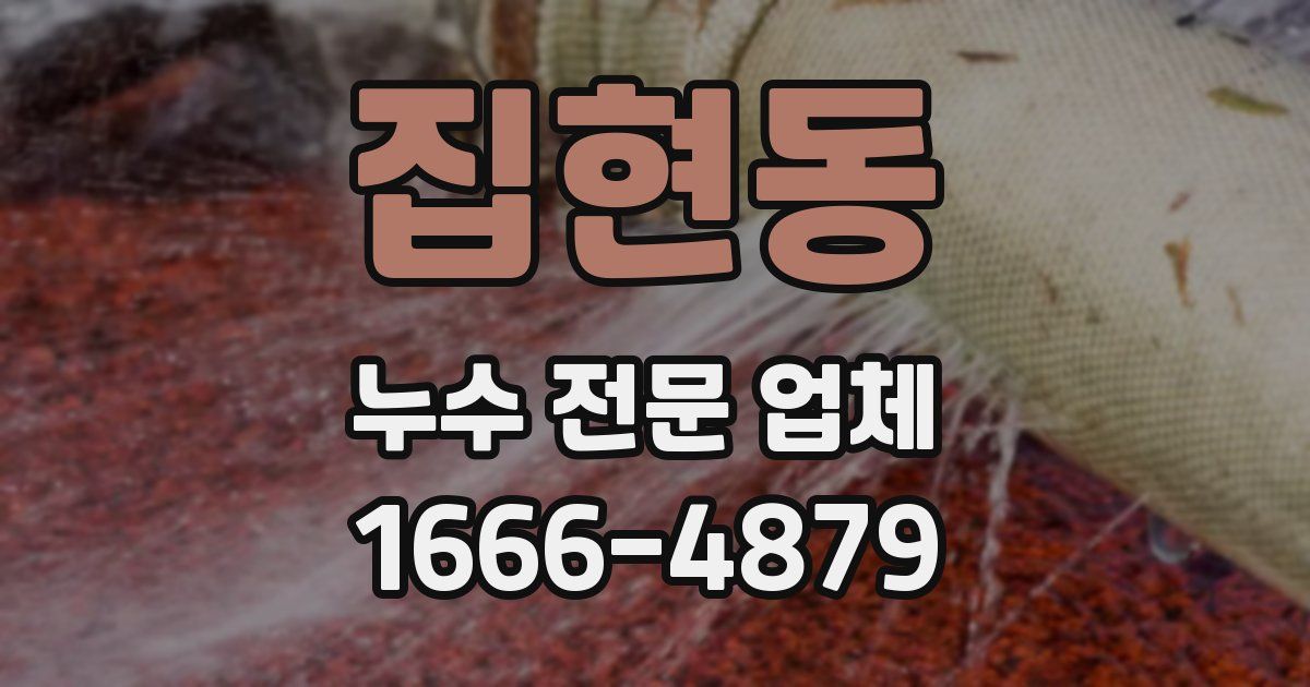 집현동 누수 전문 업체