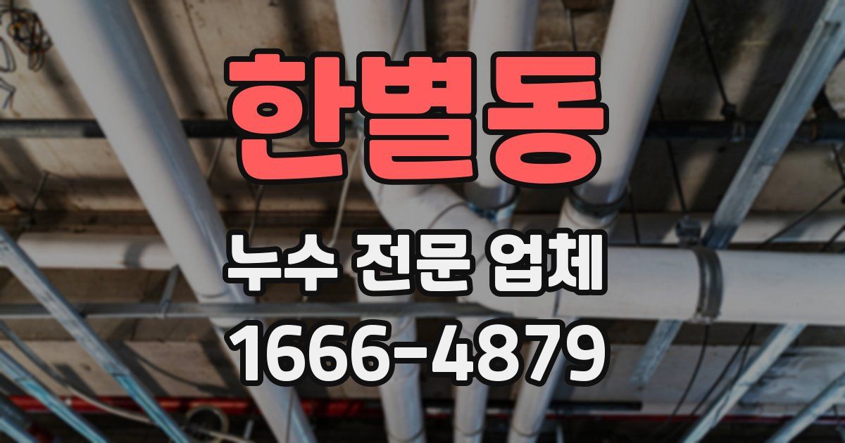 한별동 누수 전문 업체