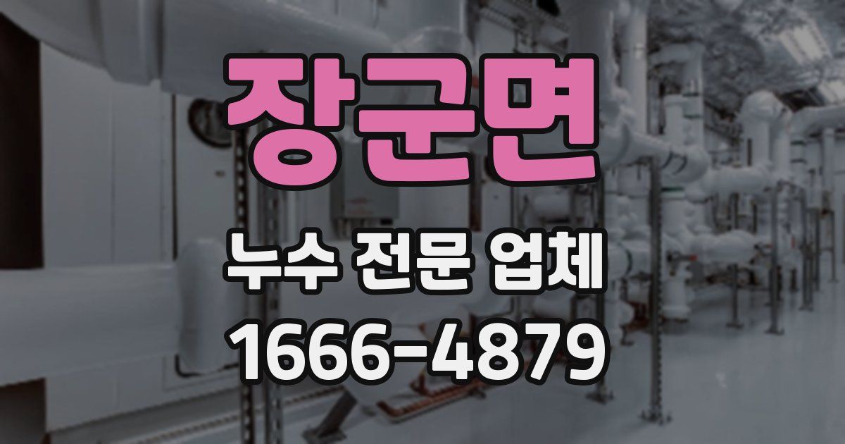 장군면 누수 전문 업체