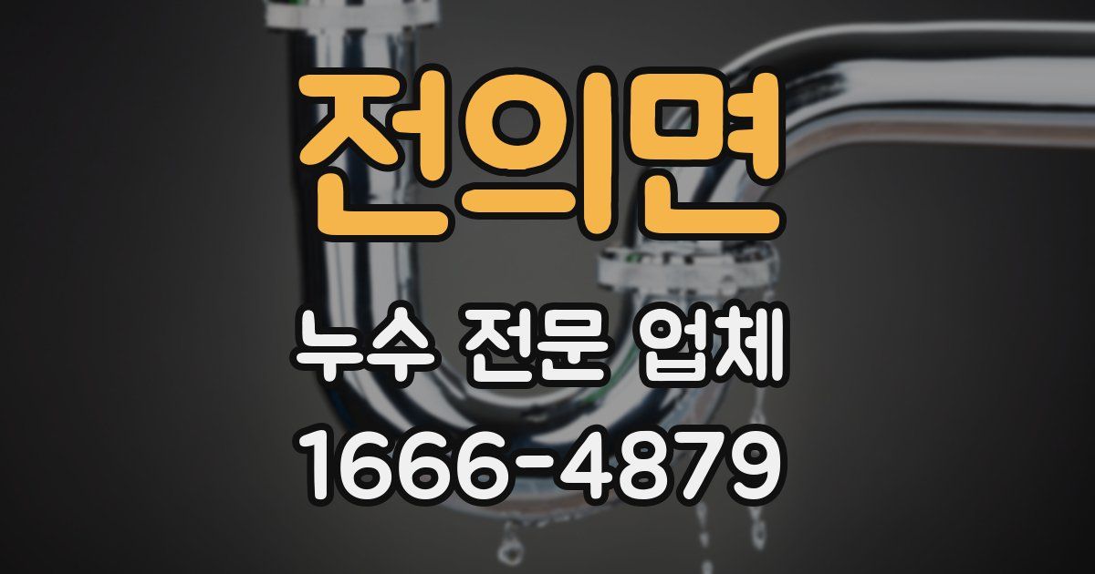 전의면 누수 전문 업체