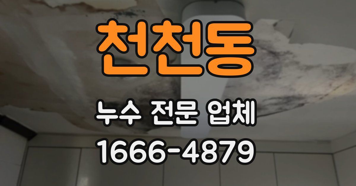 천천동 누수 전문 업체