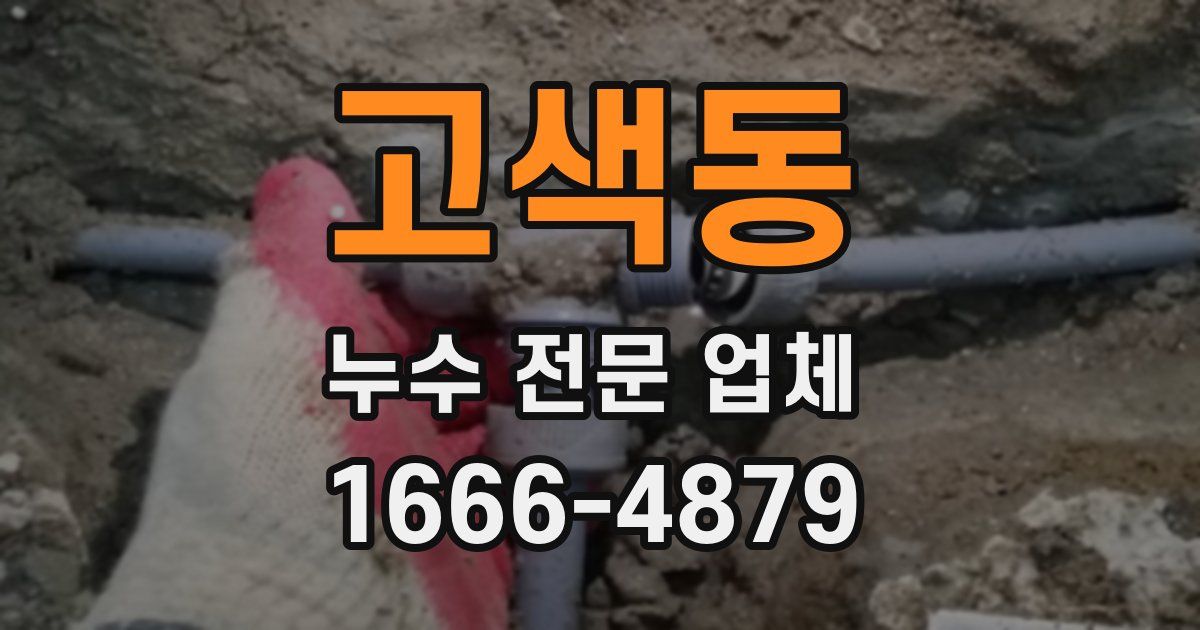 고색동 누수 전문 업체