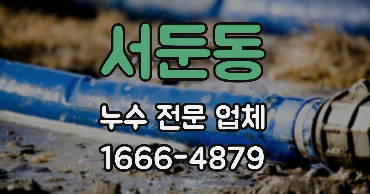 서둔동 누수 전문 업체