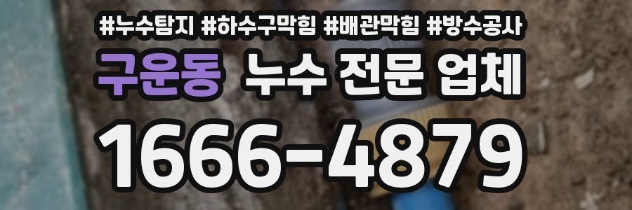 구운동 누수 전문 업체