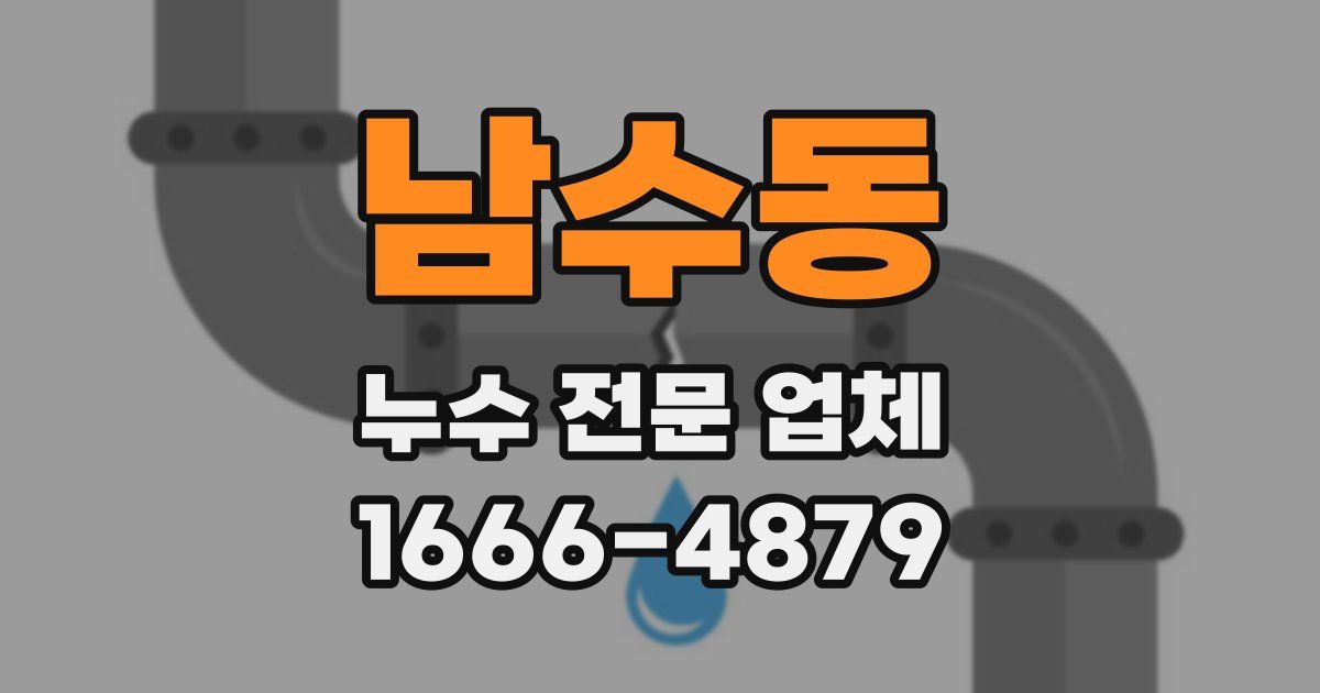 남수동 누수 전문 업체