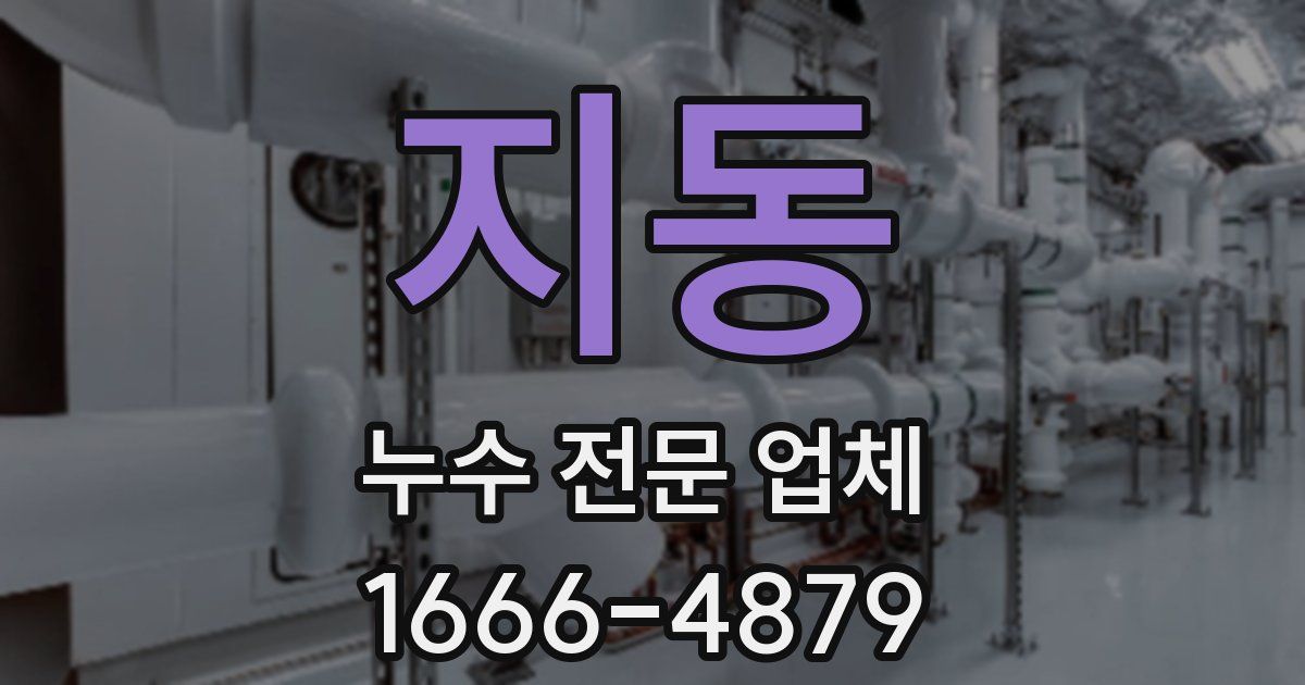 지동 누수 전문 업체