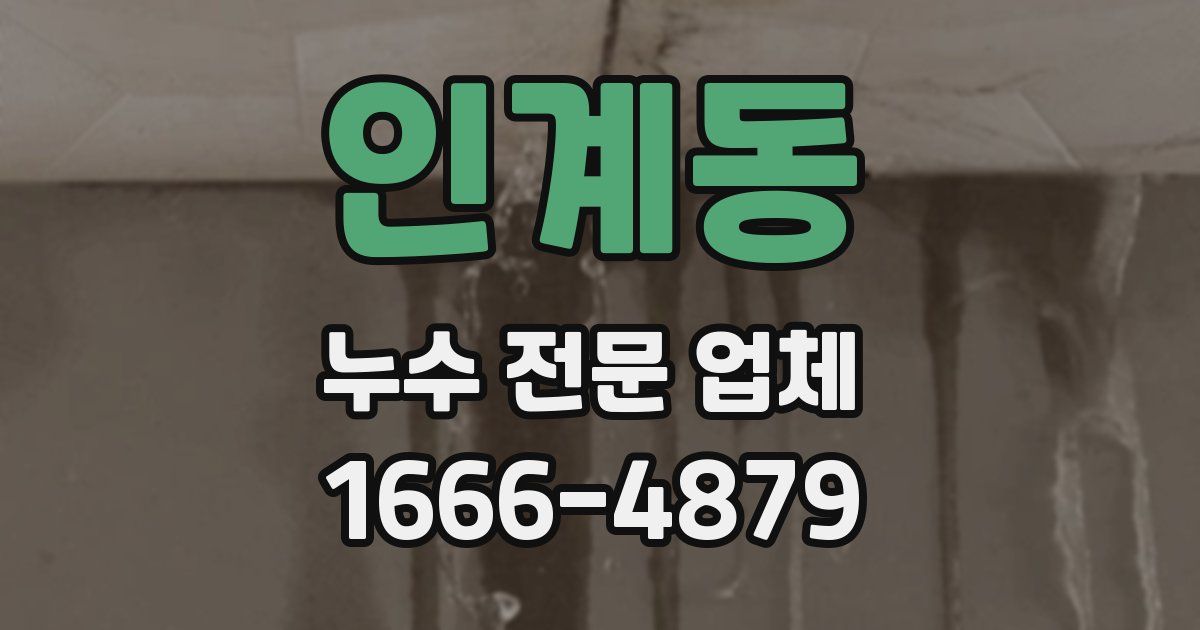 인계동 누수 전문 업체
