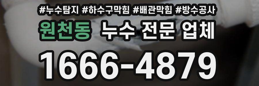원천동 누수 전문 업체