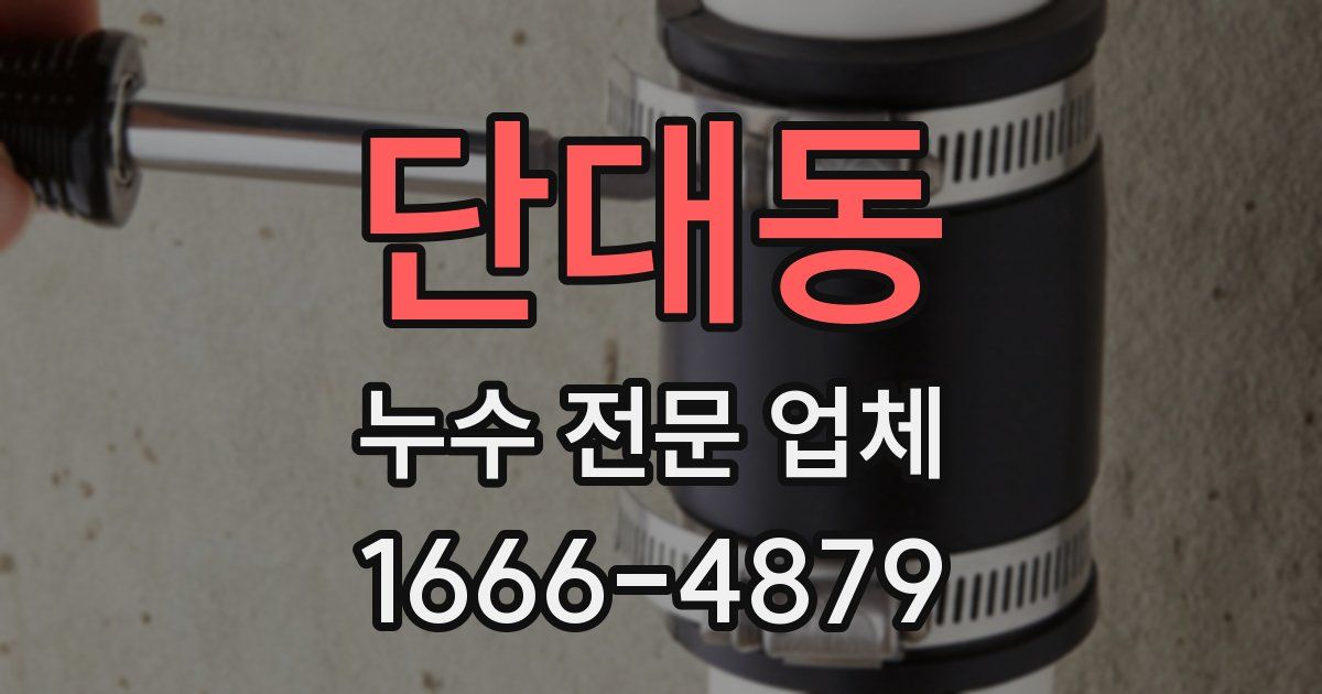 단대동 누수 전문 업체