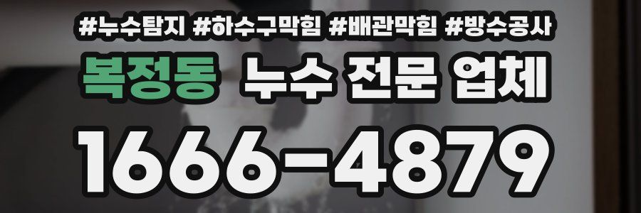 복정동 누수 전문 업체