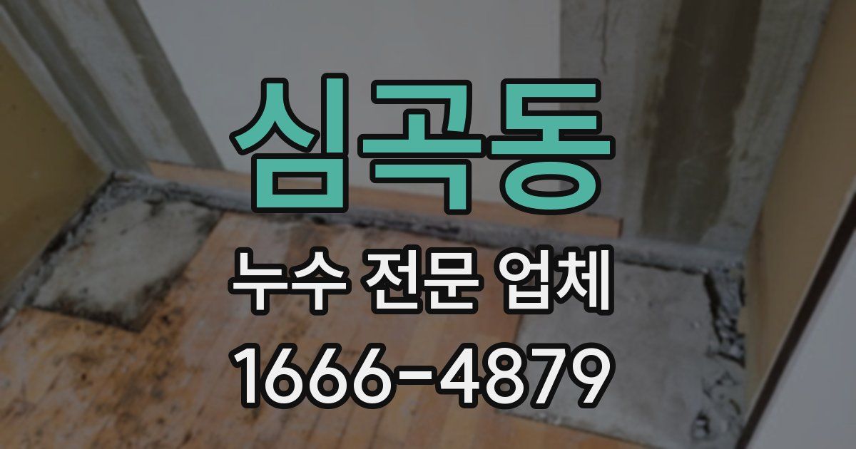 심곡동 누수 전문 업체