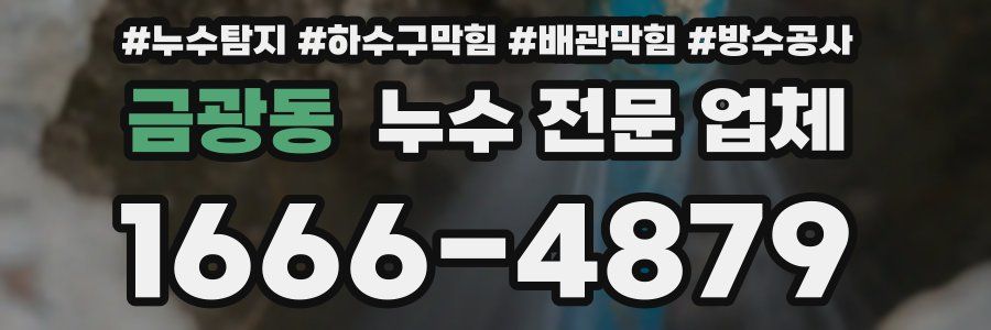 금광동 누수 전문 업체