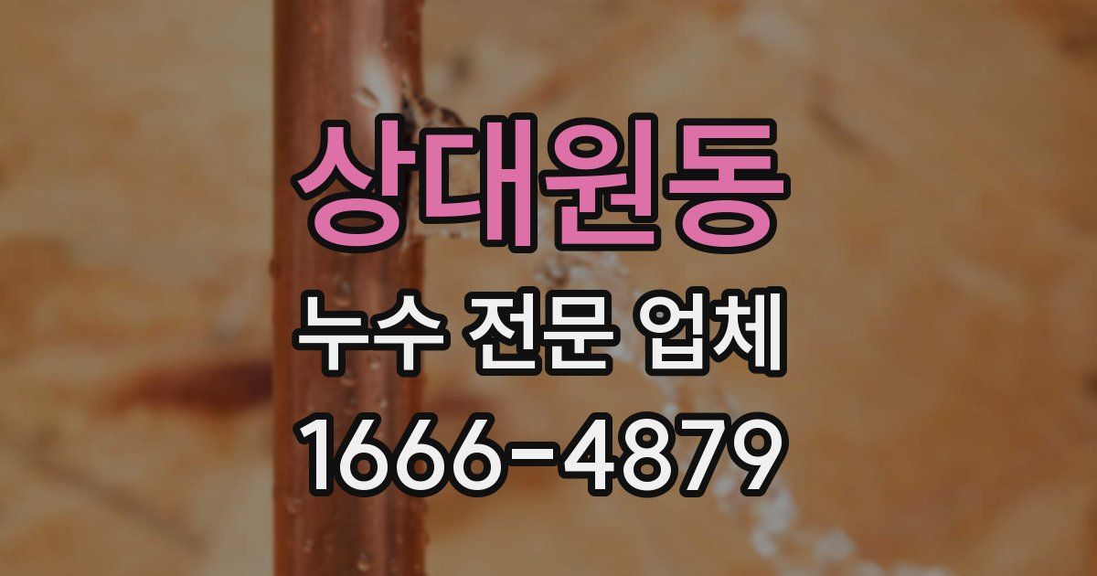 상대원동 누수 전문 업체