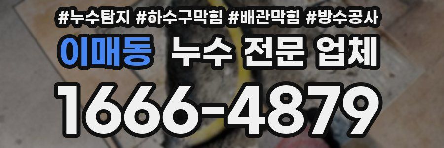 이매동 누수 전문 업체