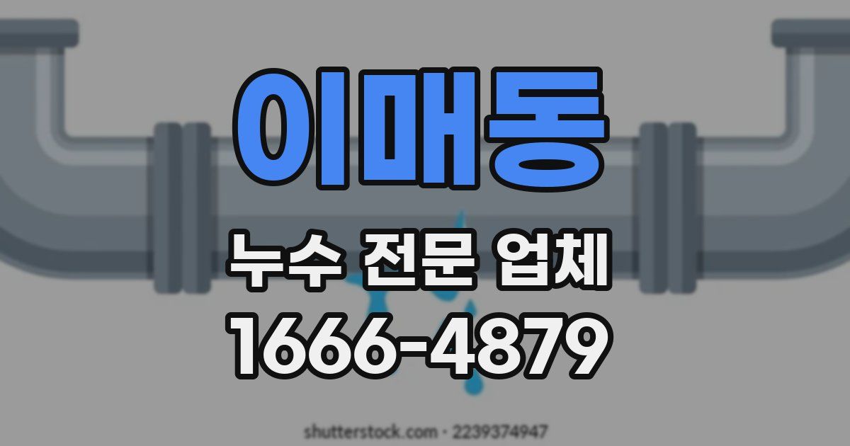 이매동 누수 전문 업체