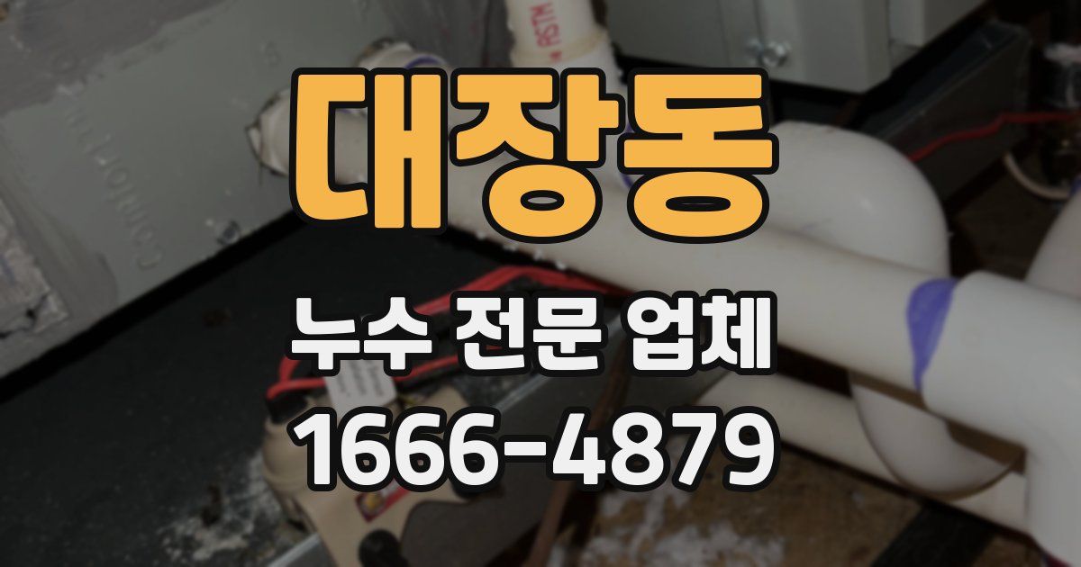 대장동 누수 전문 업체