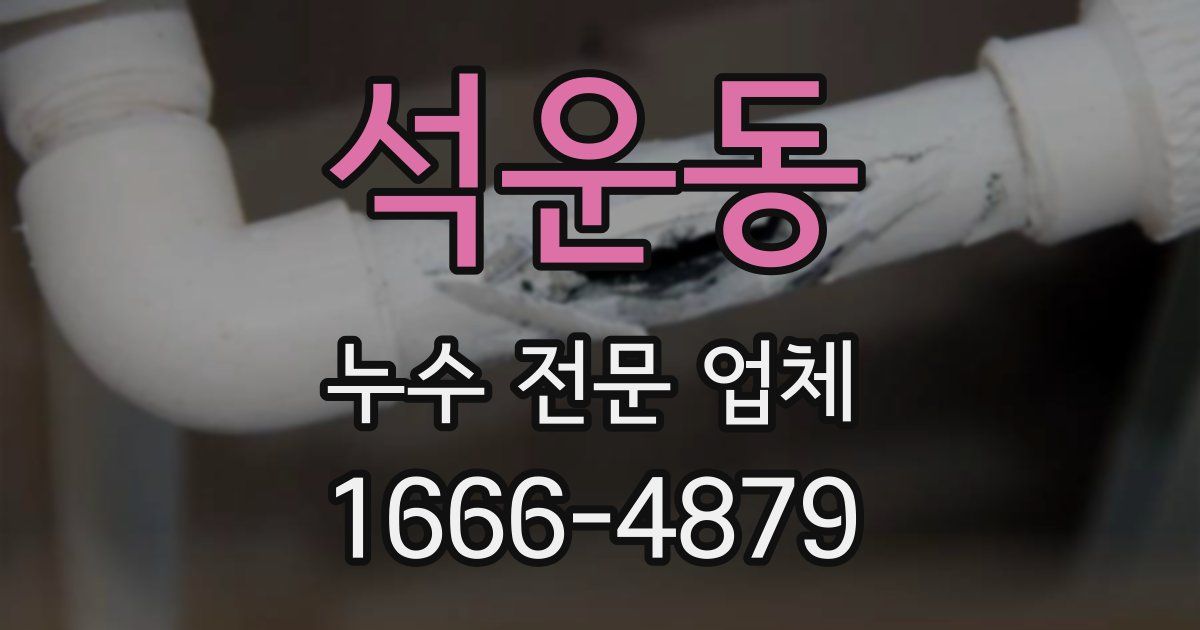석운동 누수 전문 업체