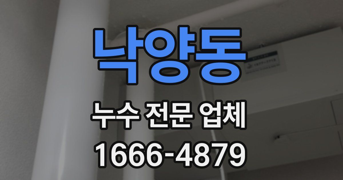 낙양동 누수 전문 업체