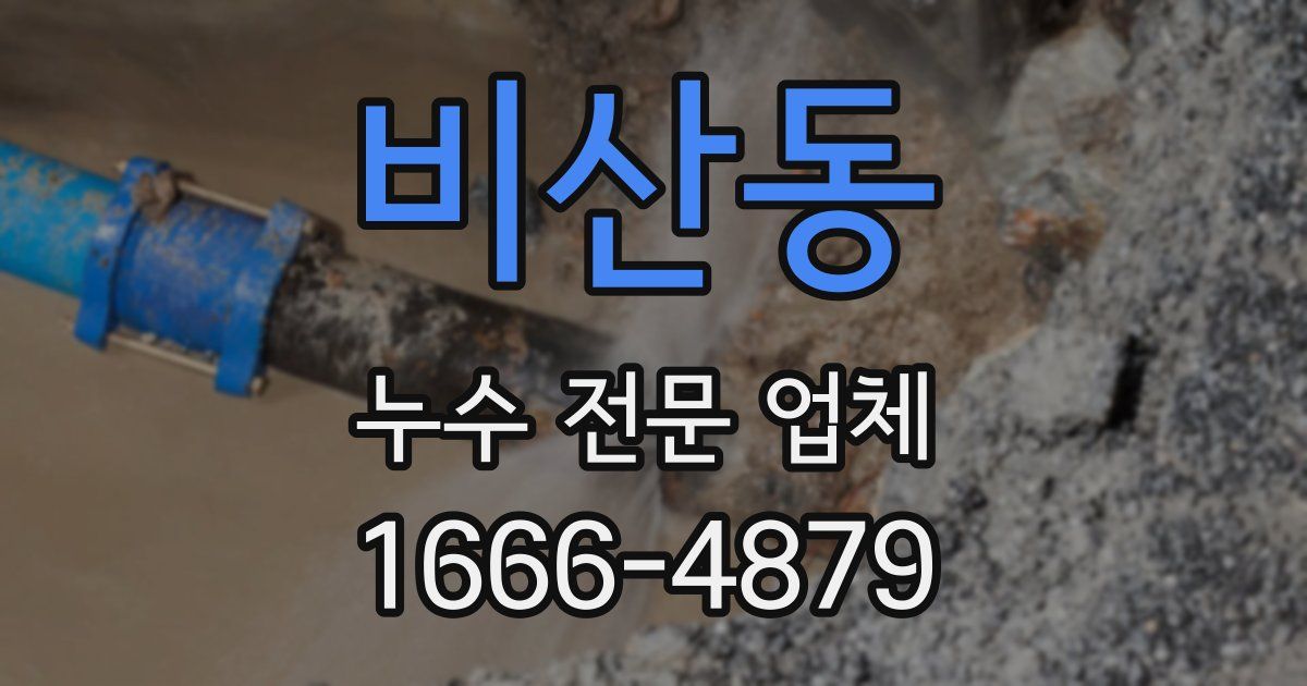 비산동 누수 전문 업체