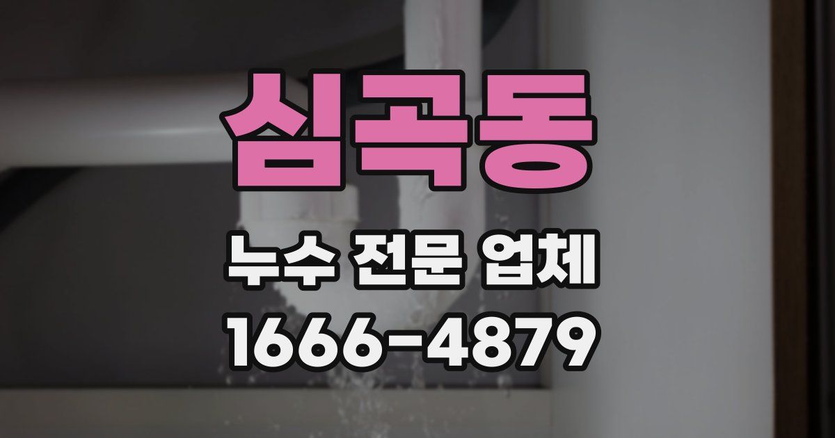 심곡동 누수 전문 업체