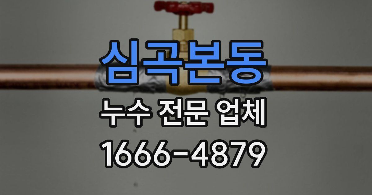 심곡본동 누수 전문 업체